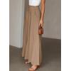 imageEVALESS Womens Casual Wide Leg Pants Flowy Elastic Drawstring Waist Palazzo Pants with PocketsKhaki