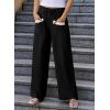 imageEVALESS Womens Palazzo Pants Summer Casual Flowy Wide Leg 2025 Lounge Trousers Beach Travel Vacation OutfitsBlack