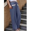 imageEVALESS Womens Palazzo Pants Summer Casual Flowy Wide Leg 2025 Lounge Trousers Beach Travel Vacation OutfitsDark Grey