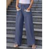imageEVALESS Womens Palazzo Pants Summer Casual Flowy Wide Leg 2025 Lounge Trousers Beach Travel Vacation OutfitsDark Grey