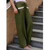 imageEVALESS Womens Palazzo Pants Summer Casual Flowy Wide Leg 2025 Lounge Trousers Beach Travel Vacation OutfitsJungle Green