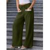 imageEVALESS Womens Palazzo Pants Summer Casual Flowy Wide Leg 2025 Lounge Trousers Beach Travel Vacation OutfitsJungle Green