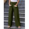imageEVALESS Womens Palazzo Pants Summer Casual Flowy Wide Leg 2025 Lounge Trousers Beach Travel Vacation OutfitsJungle Green