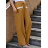 imageEVALESS Womens Palazzo Pants Summer Casual Flowy Wide Leg 2025 Lounge Trousers Beach Travel Vacation OutfitsParchment