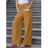 imageEVALESS Womens Palazzo Pants Summer Casual Flowy Wide Leg 2025 Lounge Trousers Beach Travel Vacation OutfitsParchment