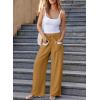imageEVALESS Womens Palazzo Pants Summer Casual Flowy Wide Leg 2025 Lounge Trousers Beach Travel Vacation OutfitsParchment