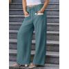 imageEVALESS Womens Palazzo Pants Summer Casual Flowy Wide Leg 2025 Lounge Trousers Beach Travel Vacation OutfitsStone Blue