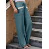 imageEVALESS Womens Palazzo Pants Summer Casual Flowy Wide Leg 2025 Lounge Trousers Beach Travel Vacation OutfitsStone Blue