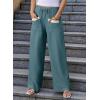 imageEVALESS Womens Palazzo Pants Summer Casual Flowy Wide Leg 2025 Lounge Trousers Beach Travel Vacation OutfitsStone Blue