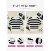 imageEVALESS Womens Short Sleeve Sweaters Tops Trendy Crewneck Striped Hollow Out Knit T Shirts Casual Summer BlousesBlack Stripe