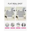 imageEVALESS Womens Short Sleeve Sweaters Tops Trendy Crewneck Striped Hollow Out Knit T Shirts Casual Summer BlousesGray Stripe