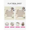 imageEVALESS Womens Short Sleeve Sweaters Tops Trendy Crewneck Striped Hollow Out Knit T Shirts Casual Summer BlousesKhaki Stripe