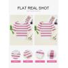 imageEVALESS Womens Short Sleeve Sweaters Tops Trendy Crewneck Striped Hollow Out Knit T Shirts Casual Summer BlousesPink Stripe