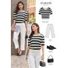 imageEVALESS Womens Short Sleeve Sweaters Tops Trendy Crewneck Striped Hollow Out Knit T Shirts Casual Summer BlousesRed Stripe