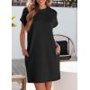 imageEVALESS Womens Summer Dresses Fashion 2025 Short Sleeve Spring Mini Dress Casual Beach Vacation Clothes DressesBlack
