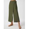 imageEVALESS Womens Wide Leg Palazzo Pants Work Casual Trousers Summer Elastic High Waisted Cute Side Tie Culottes with PocketsJungle Green