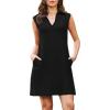 imageEVALESS Summer Spring Dresses for Women 2025 Golf Tennis Dresses V Neck Dress Sleeveless Workout A Line Dresses Mini DressesBlack