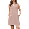 imageEVALESS Summer Spring Dresses for Women 2025 Golf Tennis Dresses V Neck Dress Sleeveless Workout A Line Dresses Mini DressesPink