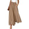 imageEVALESS Womens Casual Wide Leg Pants Flowy Elastic Drawstring Waist Palazzo Pants with PocketsKhaki