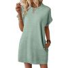 imageEVALESS Womens Summer Dresses Fashion 2025 Short Sleeve Spring Mini Dress Casual Beach Vacation Clothes DressesGrass Green