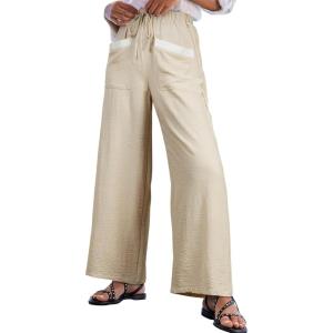imageEVALESS Womens Palazzo Pants Summer Casual Flowy Wide Leg 2025 Lounge Trousers Beach Travel Vacation OutfitsJet Stream