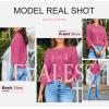 imageEVALESS Womens Crochet Hollow Out Knit Tops Half Sleeve Spring Summer Sweaters Beach Cover Ups for Women Trendy 2025Bright Pink