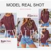 imageEVALESS Womens Crochet Hollow Out Knit Tops Half Sleeve Spring Summer Sweaters Beach Cover Ups for Women Trendy 2025Burgundy