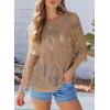 imageEVALESS Womens Crochet Hollow Out Knit Tops Half Sleeve Spring Summer Sweaters Beach Cover Ups for Women Trendy 2025Khaki