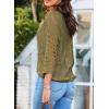 imageEVALESS Womens Crochet Hollow Out Knit Tops Half Sleeve Spring Summer Sweaters Beach Cover Ups for Women Trendy 2025Moss Green