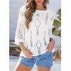 imageEVALESS Womens Crochet Hollow Out Knit Tops Half Sleeve Spring Summer Sweaters Beach Cover Ups for Women Trendy 2025White