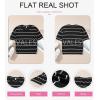 imageEVALESS Womens Short Sleeve Sweaters Spring Summer Crochet Knit Tops Crewneck Striped T Shirts Casual Blouses for WomenBlack Stripe