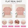 imageEVALESS Womens Short Sleeve Sweaters Spring Summer Crochet Knit Tops Crewneck Striped T Shirts Casual Blouses for WomenPink Stripe