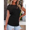imageEVALESS Womens Fashion Short Sleeve Sweaters Crewneck Crochet Tops Summer Tie Back Shirts Knit T Shirts Sweater TopsBlack