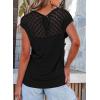 imageEVALESS Womens Fashion Short Sleeve Sweaters Crewneck Crochet Tops Summer Tie Back Shirts Knit T Shirts Sweater TopsBlack