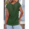 imageEVALESS Womens Fashion Short Sleeve Sweaters Crewneck Crochet Tops Summer Tie Back Shirts Knit T Shirts Sweater TopsGreen