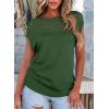 imageEVALESS Womens Fashion Short Sleeve Sweaters Crewneck Crochet Tops Summer Tie Back Shirts Knit T Shirts Sweater TopsGreen
