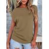 imageEVALESS Womens Fashion Short Sleeve Sweaters Crewneck Crochet Tops Summer Tie Back Shirts Knit T Shirts Sweater TopsKhaki