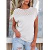 imageEVALESS Womens Fashion Short Sleeve Sweaters Crewneck Crochet Tops Summer Tie Back Shirts Knit T Shirts Sweater TopsWhite
