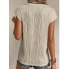 imageEVALESS Womens Short Sleeve Textured Tops Crewneck Knit Solid Loose Casual Basic T Shirts Tee BlousesApricot