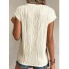 imageEVALESS Womens Short Sleeve Textured Tops Crewneck Knit Solid Loose Casual Basic T Shirts Tee BlousesBeige