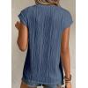 imageEVALESS Womens Short Sleeve Textured Tops Crewneck Knit Solid Loose Casual Basic T Shirts Tee BlousesE Blue