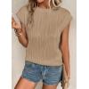 imageEVALESS Womens Short Sleeve Textured Tops Crewneck Knit Solid Loose Casual Basic T Shirts Tee BlousesE Khaki