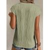 imageEVALESS Womens Short Sleeve Textured Tops Crewneck Knit Solid Loose Casual Basic T Shirts Tee BlousesE Light Green