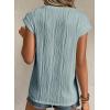 imageEVALESS Womens Short Sleeve Textured Tops Crewneck Knit Solid Loose Casual Basic T Shirts Tee BlousesE Mist Blue