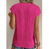 imageEVALESS Womens Short Sleeve Textured Tops Crewneck Knit Solid Loose Casual Basic T Shirts Tee BlousesRose Red