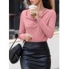 imageEVALESS Womens Tops Cowl Neck Shirts Long Sleeve Teacher Clothes Office Business Dressy Casual Blouse 2025 Spring SummerApricot Pink