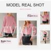 imageEVALESS Womens Tops Cowl Neck Shirts Long Sleeve Teacher Clothes Office Business Dressy Casual Blouse 2025 Spring SummerApricot Pink
