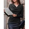 imageEVALESS Womens Tops Cowl Neck Shirts Long Sleeve Teacher Clothes Office Business Dressy Casual Blouse 2025 Spring SummerBlack