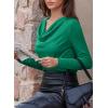 imageEVALESS Womens Tops Cowl Neck Shirts Long Sleeve Teacher Clothes Office Business Dressy Casual Blouse 2025 Spring SummerBlackish Green