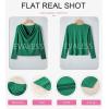 imageEVALESS Womens Tops Cowl Neck Shirts Long Sleeve Teacher Clothes Office Business Dressy Casual Blouse 2025 Spring SummerBlackish Green